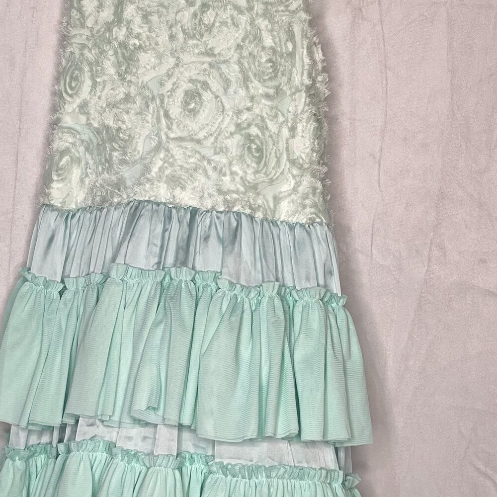 Oopsie Daisy Little Girl's Light Green Ombre Rose Dress, Size 10